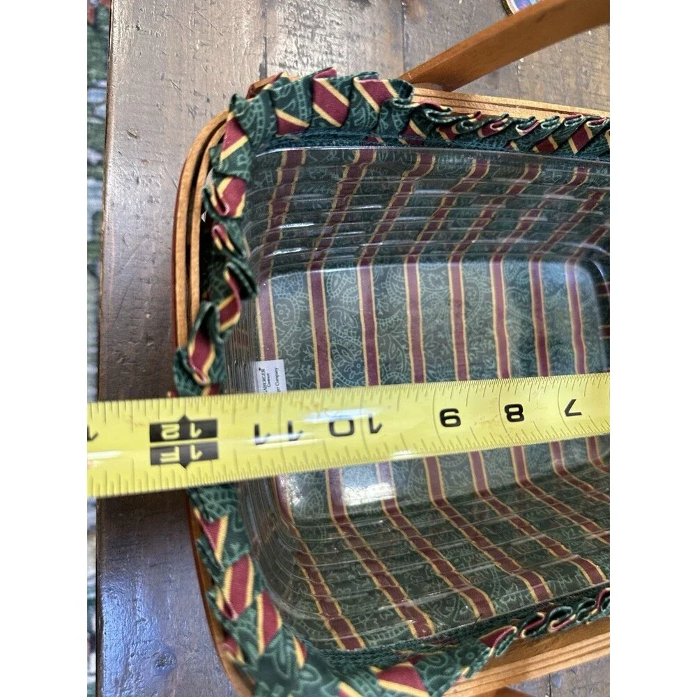 1996 Longaberger Christmas Collection Holiday Cheer Basket Set Imperial Stripe